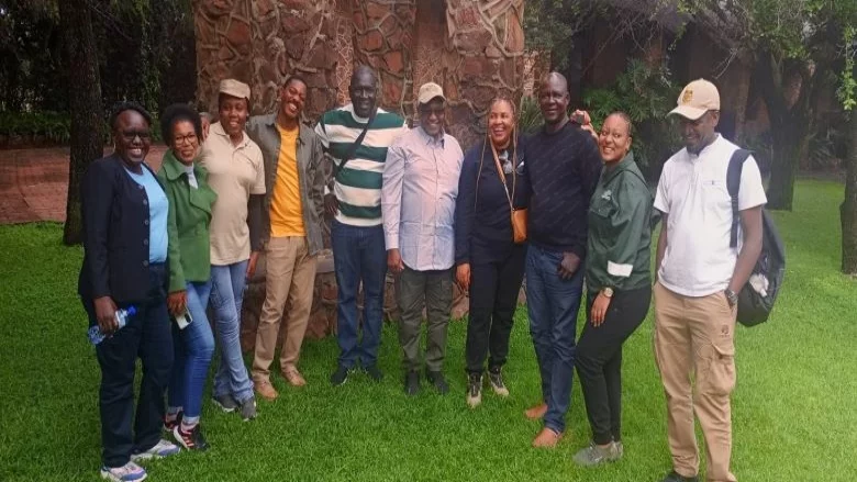 Members of the GWP Chad and South Africa projects pose during their visit to the Dinokeng Game Reserve.